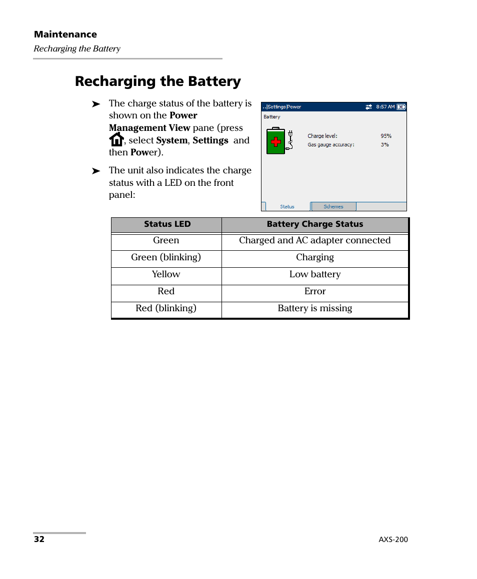 Recharging the battery | EXFO AXS-200 SharpTESTER User Manual | Page 40 / 70