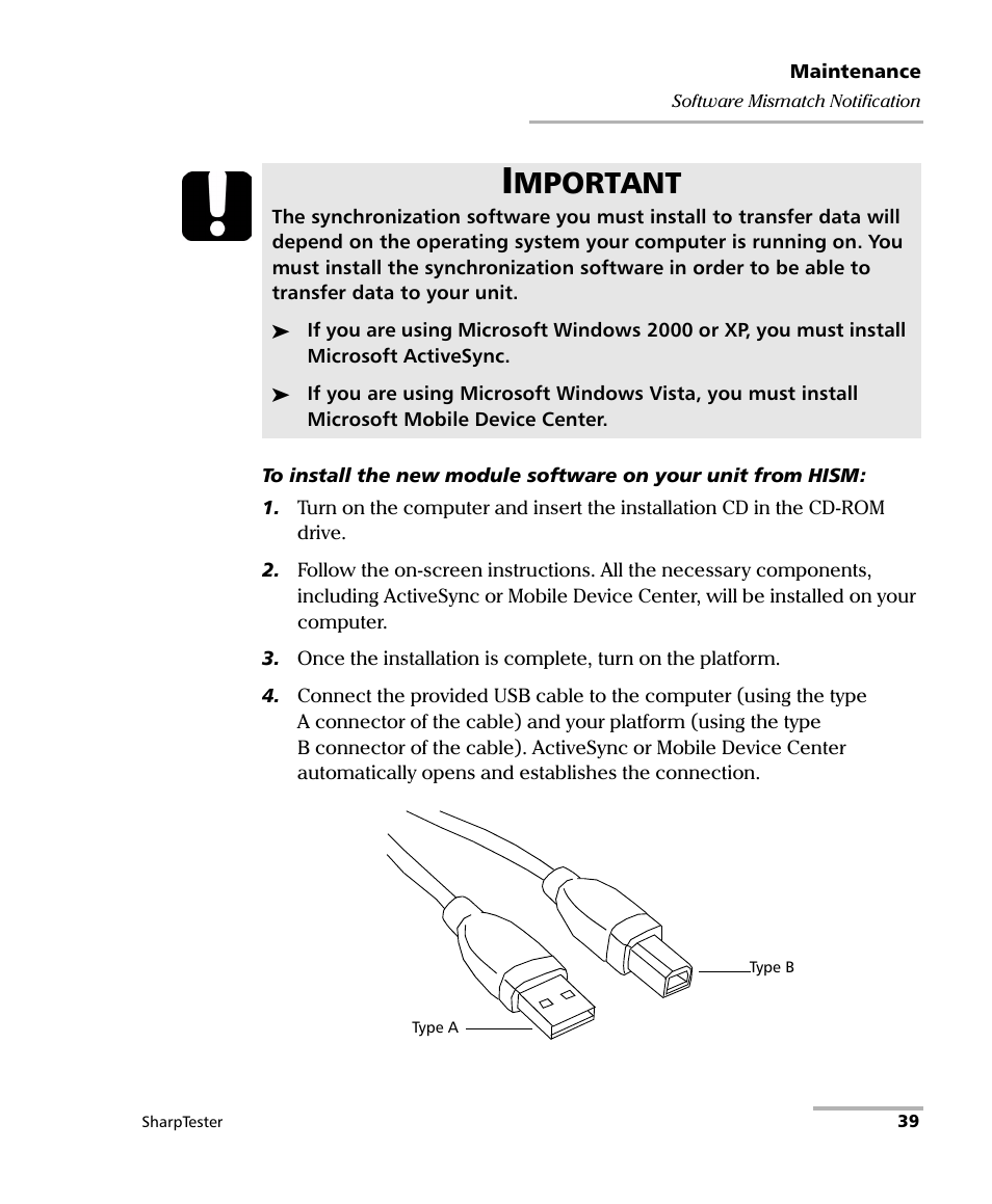 Mportant | EXFO AXS-200 SharpTESTER User Manual | Page 47 / 70