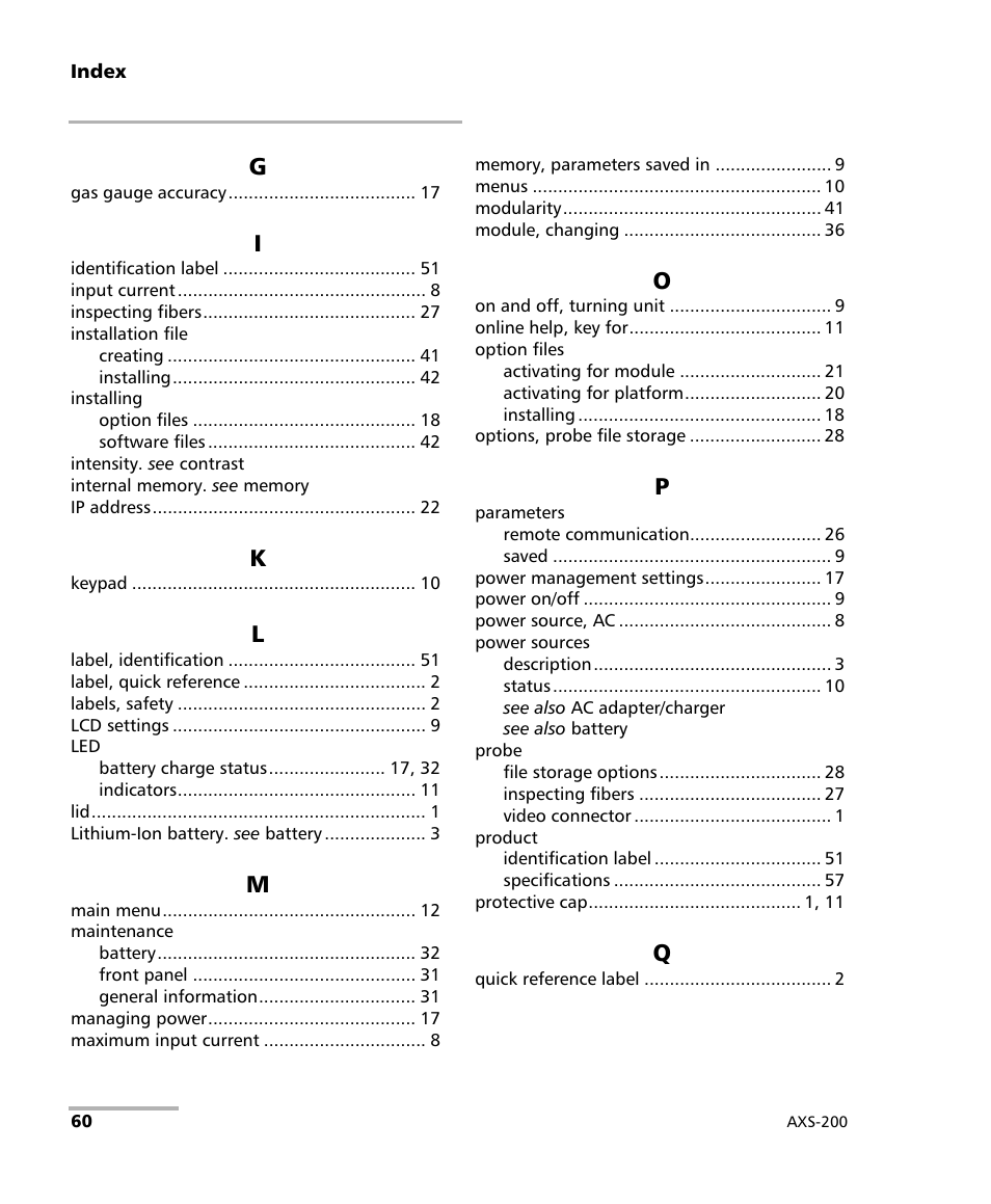 EXFO AXS-200 SharpTESTER User Manual | Page 68 / 70