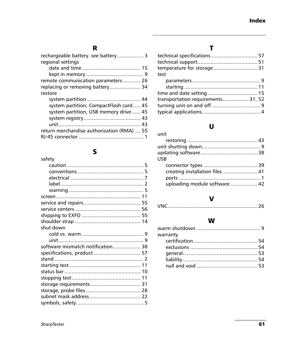 EXFO AXS-200 SharpTESTER User Manual | Page 69 / 70