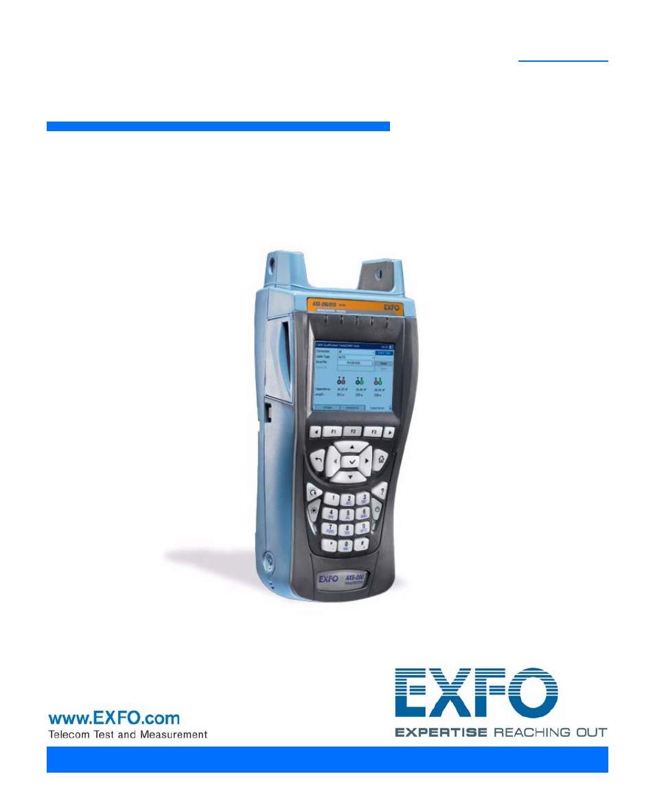 EXFO AXS-200/610 Copper Test Module User Manual | 152 pages