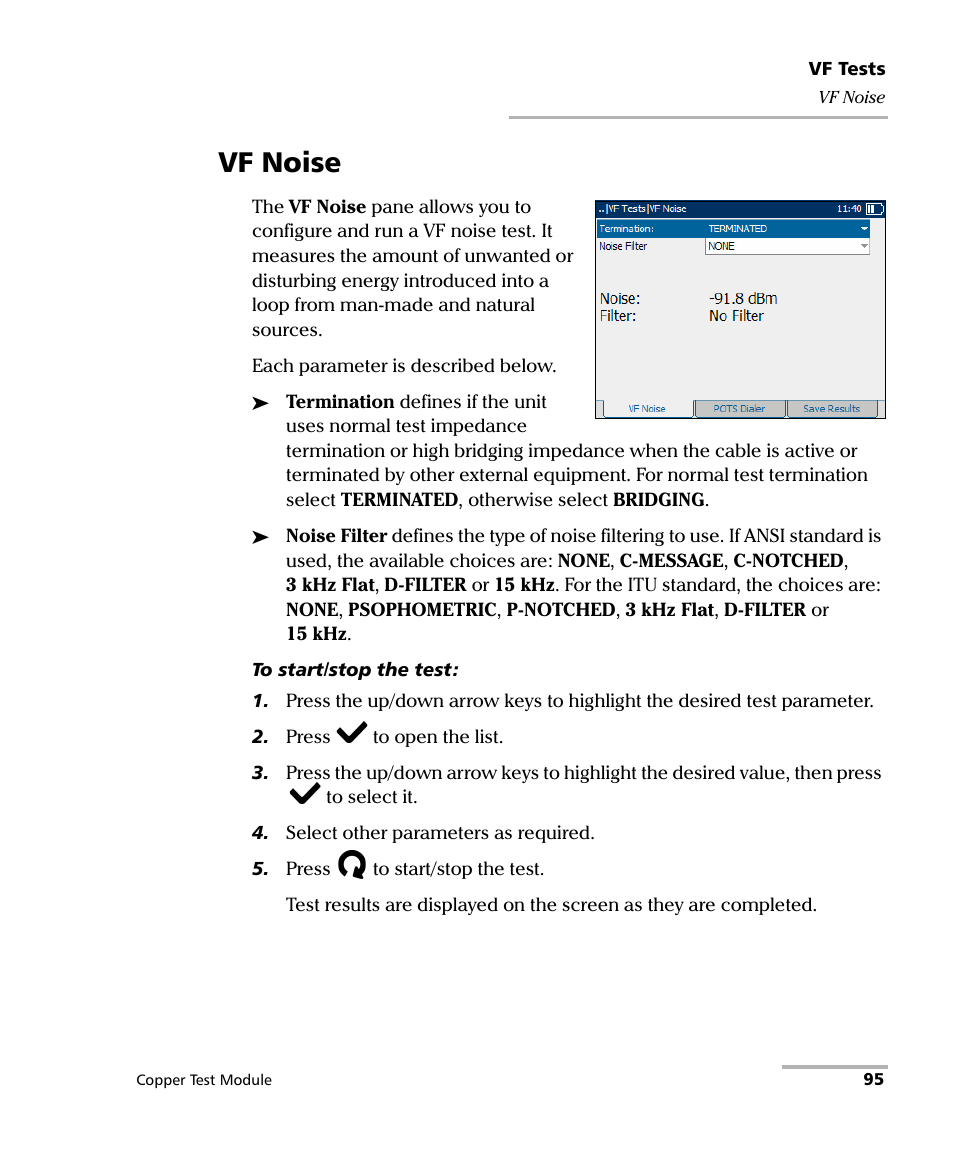 Vf noise | EXFO AXS-200/610 Copper Test Module User Manual | Page 101 / 152