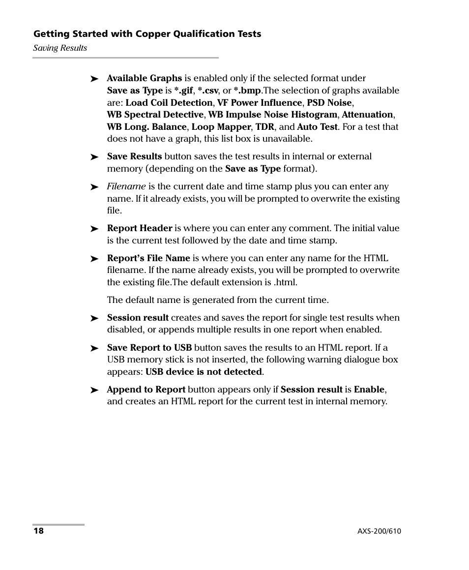 EXFO AXS-200/610 Copper Test Module User Manual | Page 24 / 152