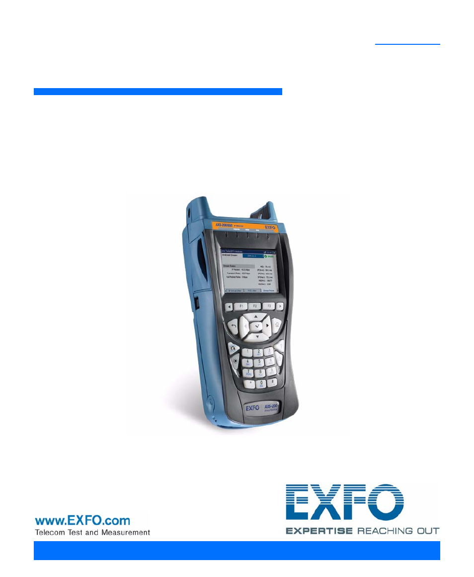 EXFO AXS-200/650 IP Triple-Play Test Set User Manual | 91 pages