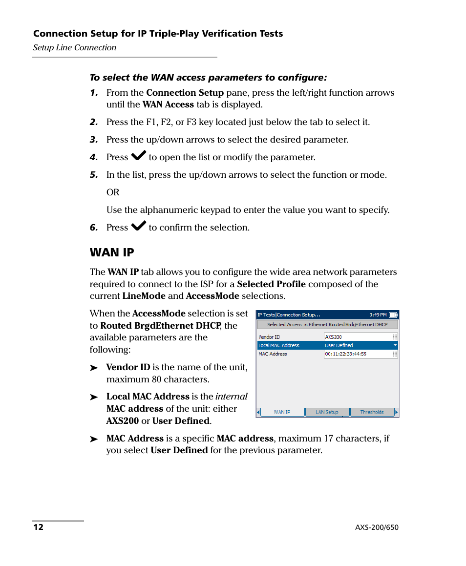 Wan ip | EXFO AXS-200/650 IP Triple-Play Test Set User Manual | Page 18 / 91
