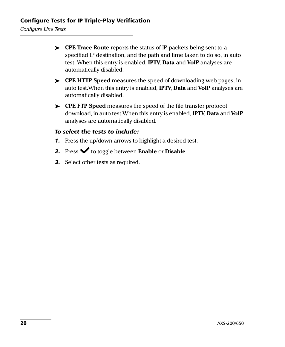 EXFO AXS-200/650 IP Triple-Play Test Set User Manual | Page 26 / 91