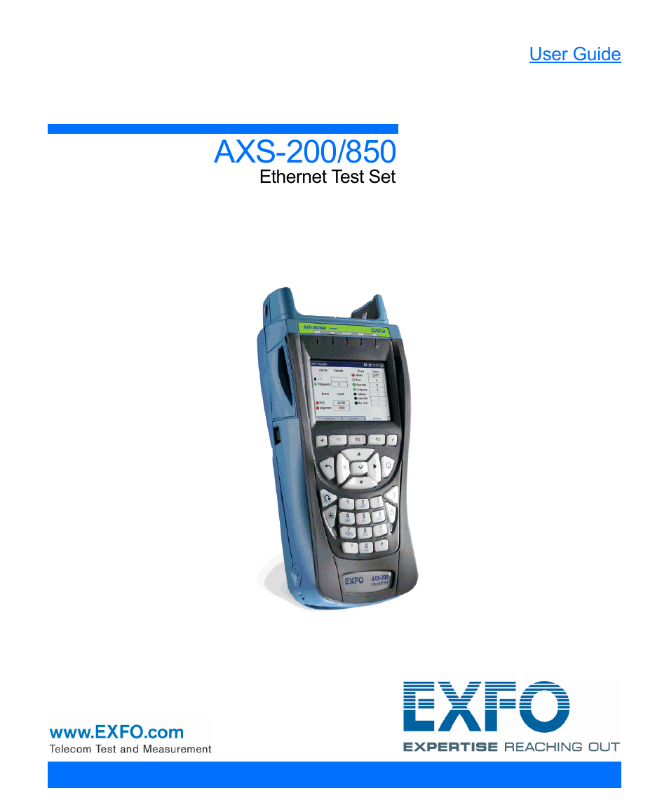 EXFO AXS-200/850 Ethernet Test Set User Manual | 262 pages