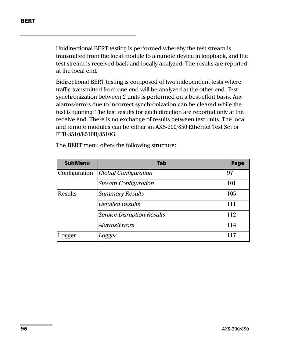EXFO AXS-200/850 Ethernet Test Set User Manual | Page 106 / 262