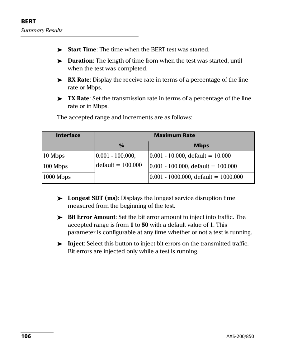 EXFO AXS-200/850 Ethernet Test Set User Manual | Page 116 / 262