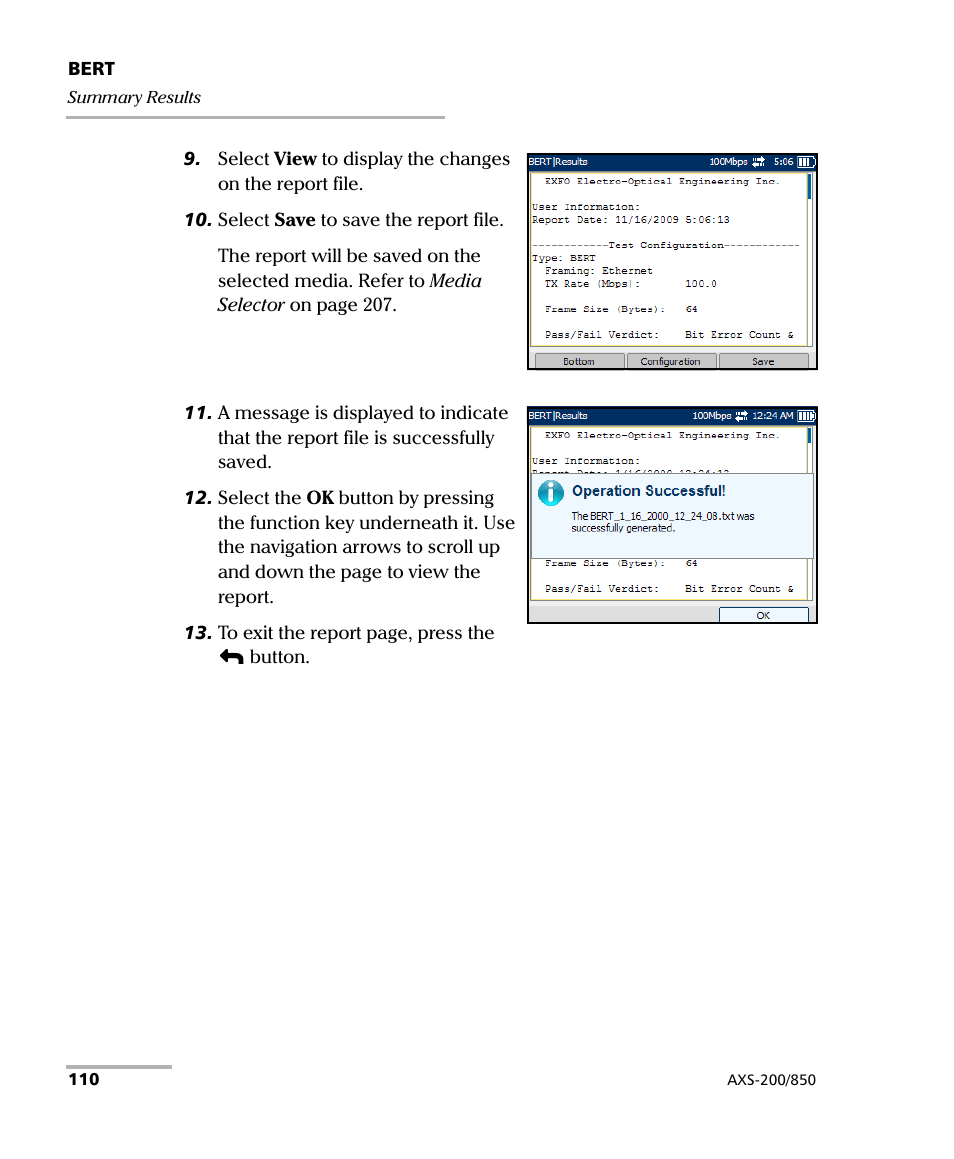 EXFO AXS-200/850 Ethernet Test Set User Manual | Page 120 / 262