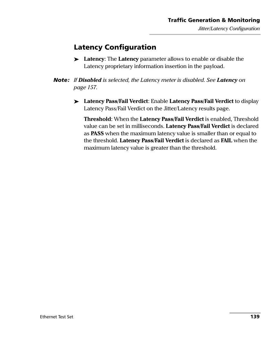 Latency configuration | EXFO AXS-200/850 Ethernet Test Set User Manual | Page 149 / 262