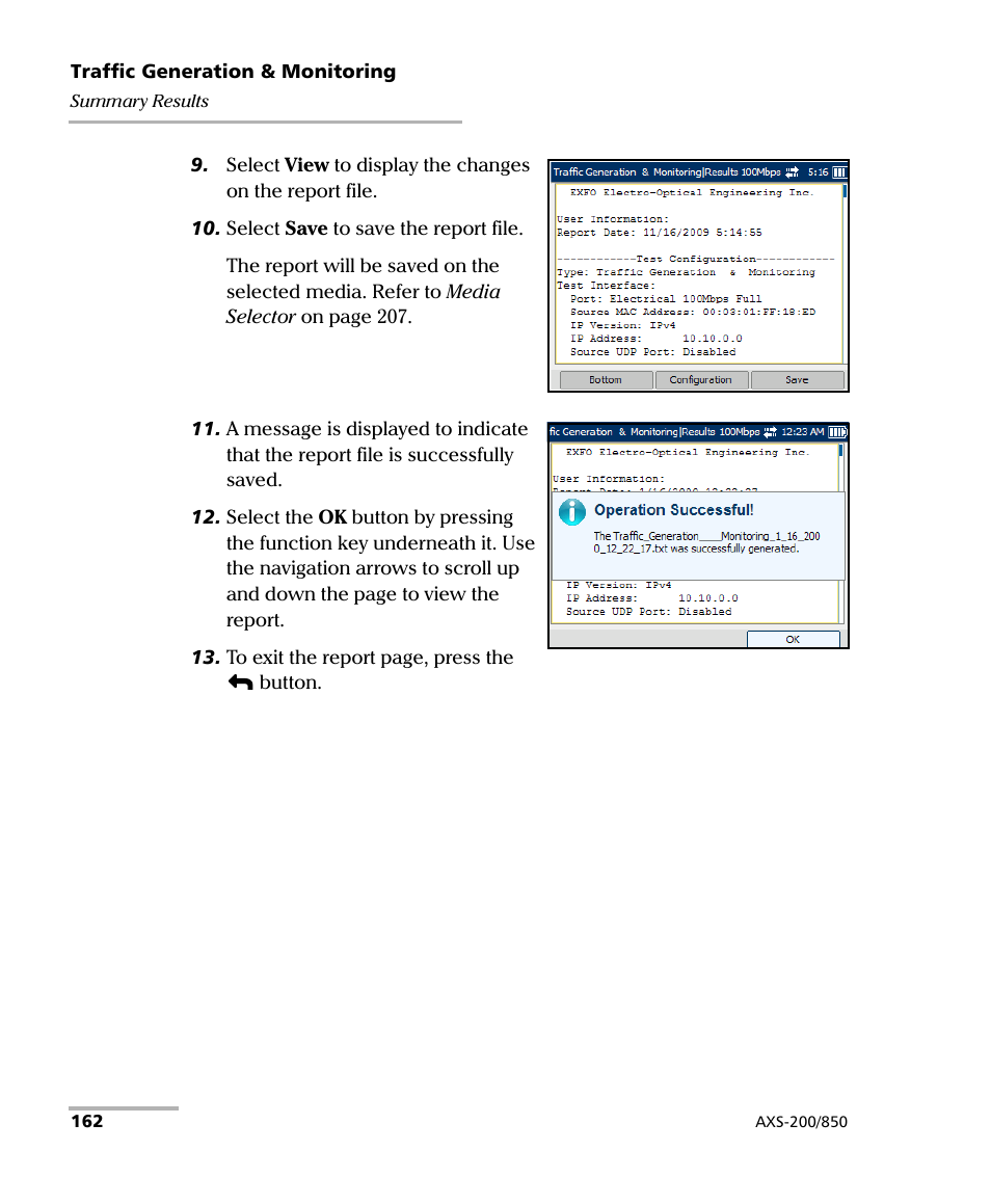 EXFO AXS-200/850 Ethernet Test Set User Manual | Page 172 / 262