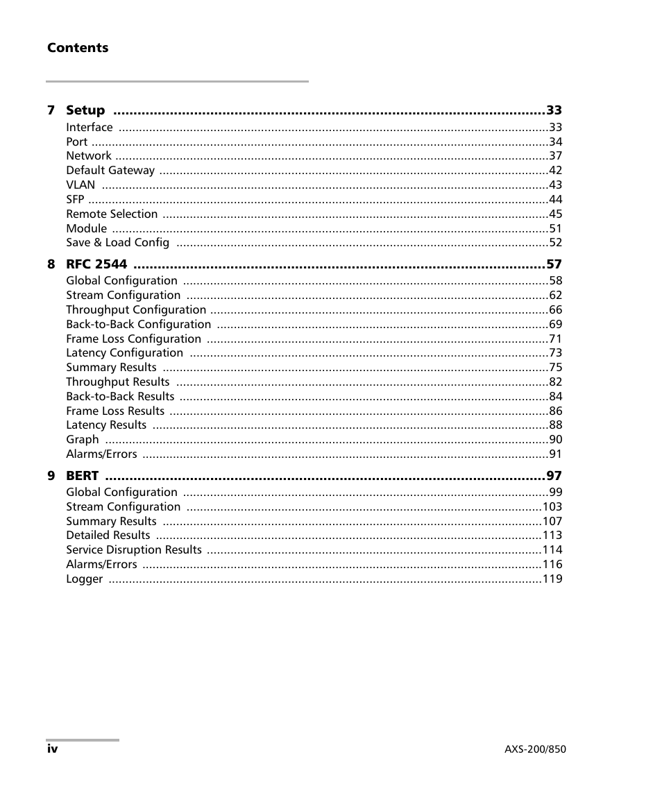 EXFO AXS-200/850 Ethernet Test Set User Manual | Page 4 / 262