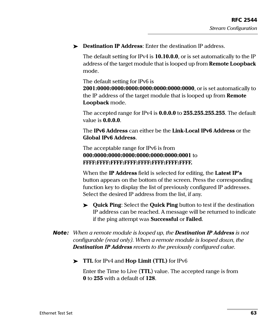 EXFO AXS-200/850 Ethernet Test Set User Manual | Page 73 / 262