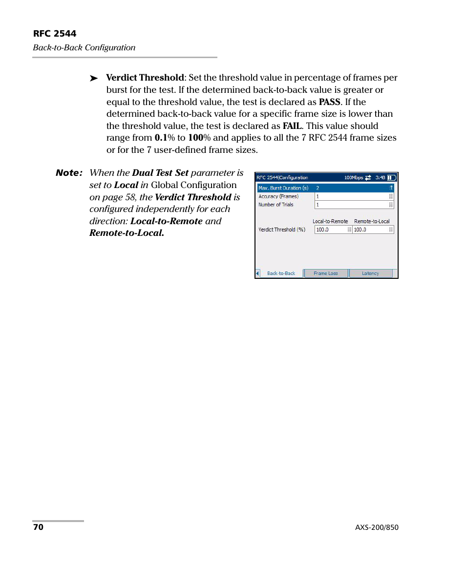 EXFO AXS-200/850 Ethernet Test Set User Manual | Page 80 / 262