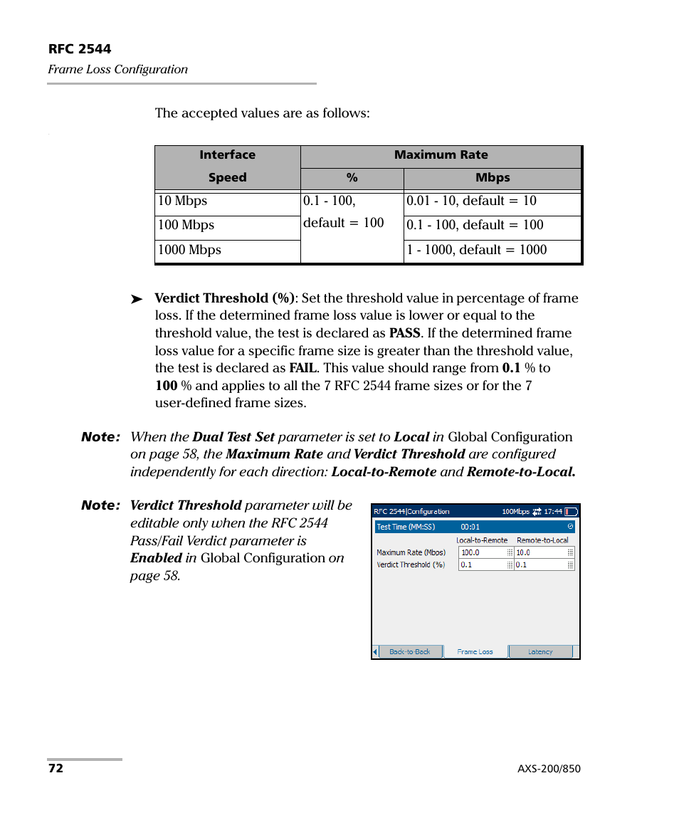 EXFO AXS-200/850 Ethernet Test Set User Manual | Page 82 / 262