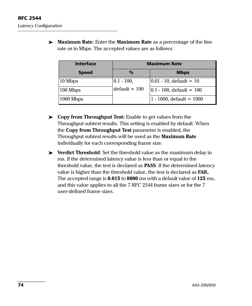 EXFO AXS-200/850 Ethernet Test Set User Manual | Page 84 / 262