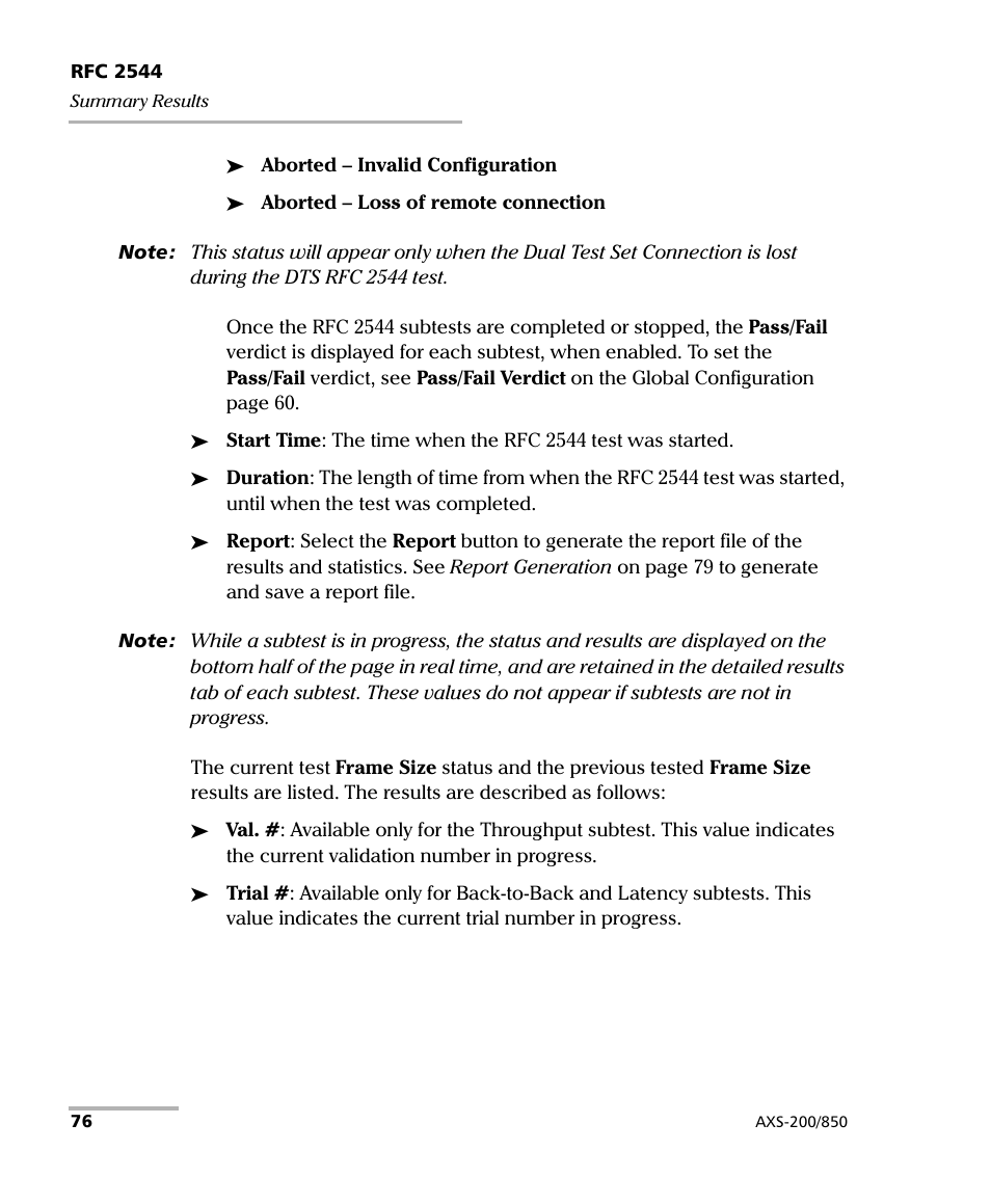 EXFO AXS-200/850 Ethernet Test Set User Manual | Page 86 / 262