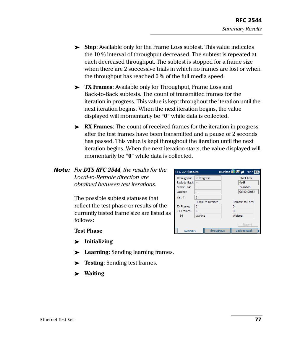 EXFO AXS-200/850 Ethernet Test Set User Manual | Page 87 / 262