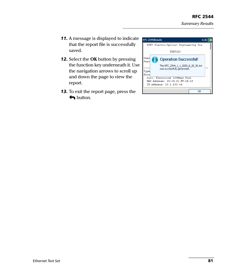 EXFO AXS-200/850 Ethernet Test Set User Manual | Page 91 / 262