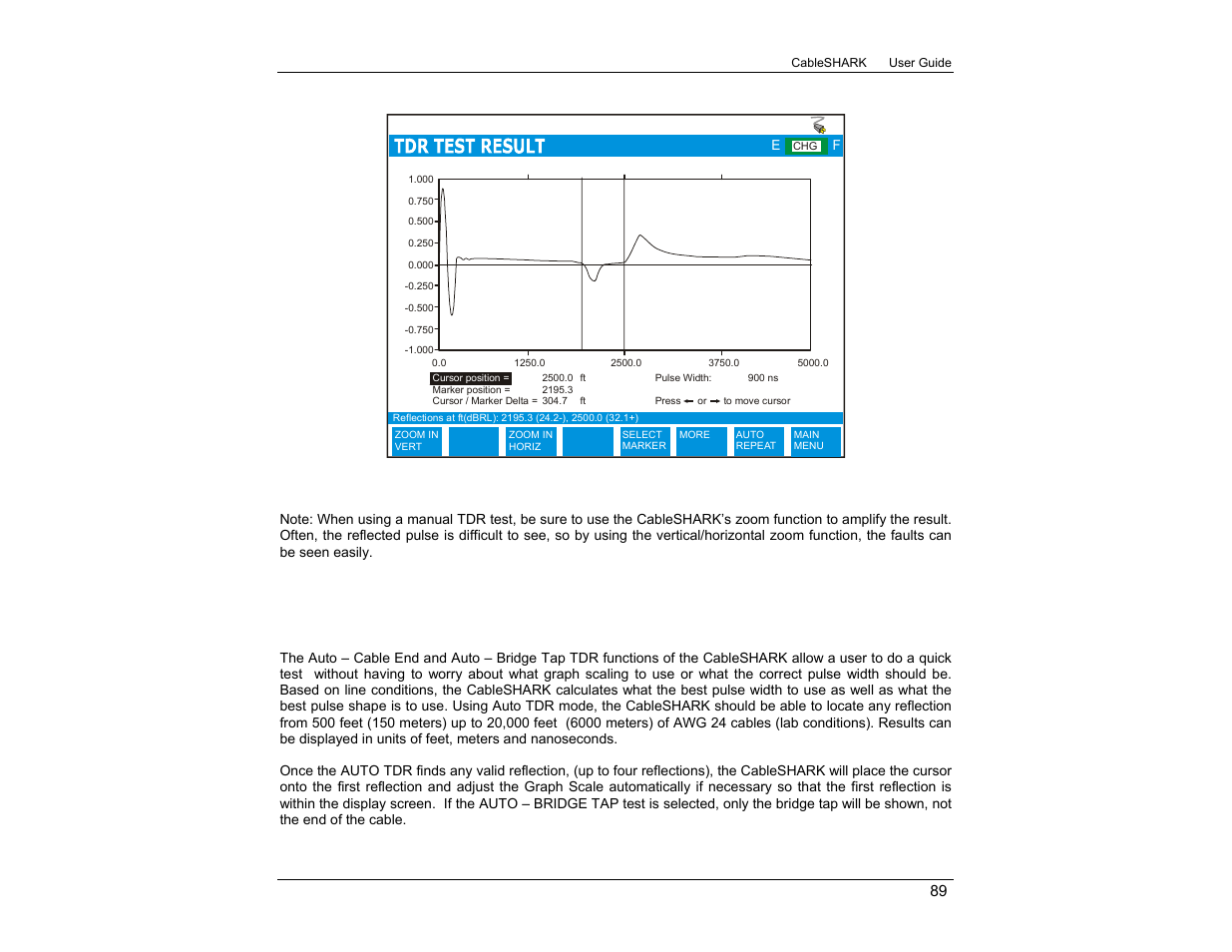 3 auto tdr testing | EXFO CableSHARK P3 VF/DSL Cable Qualifier User Manual | Page 101 / 321