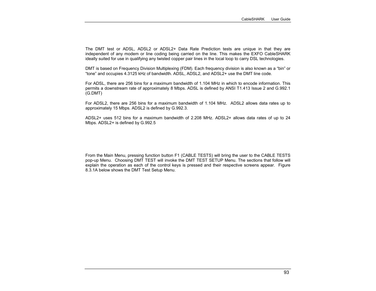 EXFO CableSHARK P3 VF/DSL Cable Qualifier User Manual | Page 105 / 321