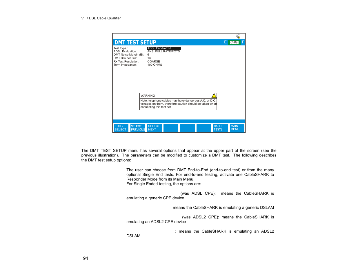 EXFO CableSHARK P3 VF/DSL Cable Qualifier User Manual | Page 106 / 321