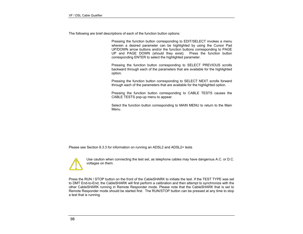 EXFO CableSHARK P3 VF/DSL Cable Qualifier User Manual | Page 110 / 321