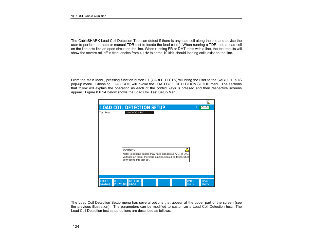 Load coil detection test | EXFO CableSHARK P3 VF/DSL Cable Qualifier User Manual | Page 136 / 321