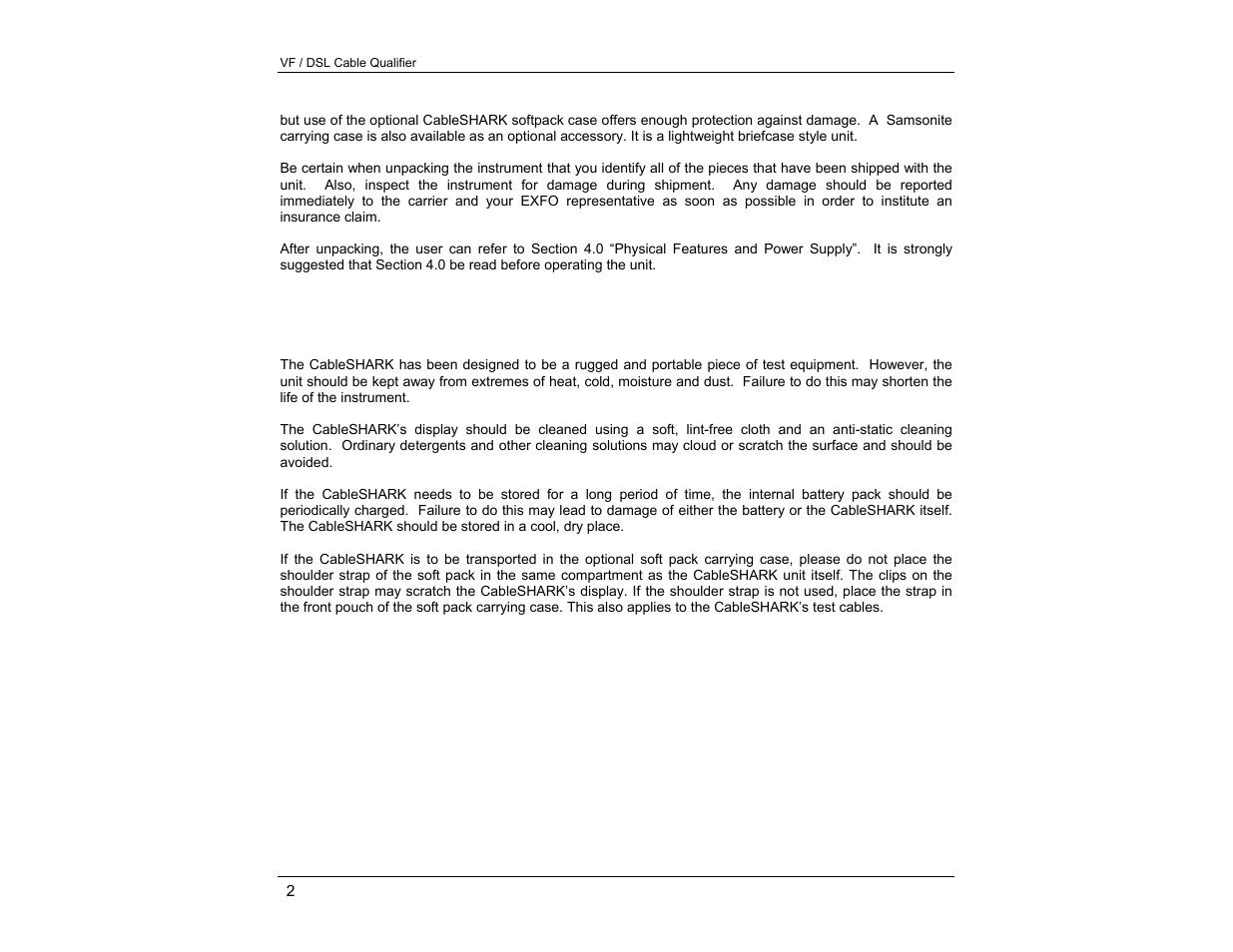 EXFO CableSHARK P3 VF/DSL Cable Qualifier User Manual | Page 14 / 321