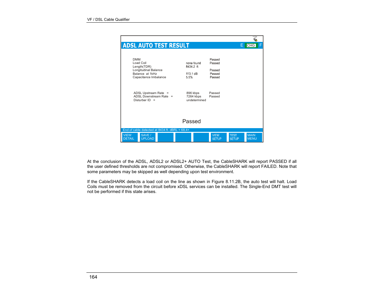 Passed | EXFO CableSHARK P3 VF/DSL Cable Qualifier User Manual | Page 176 / 321