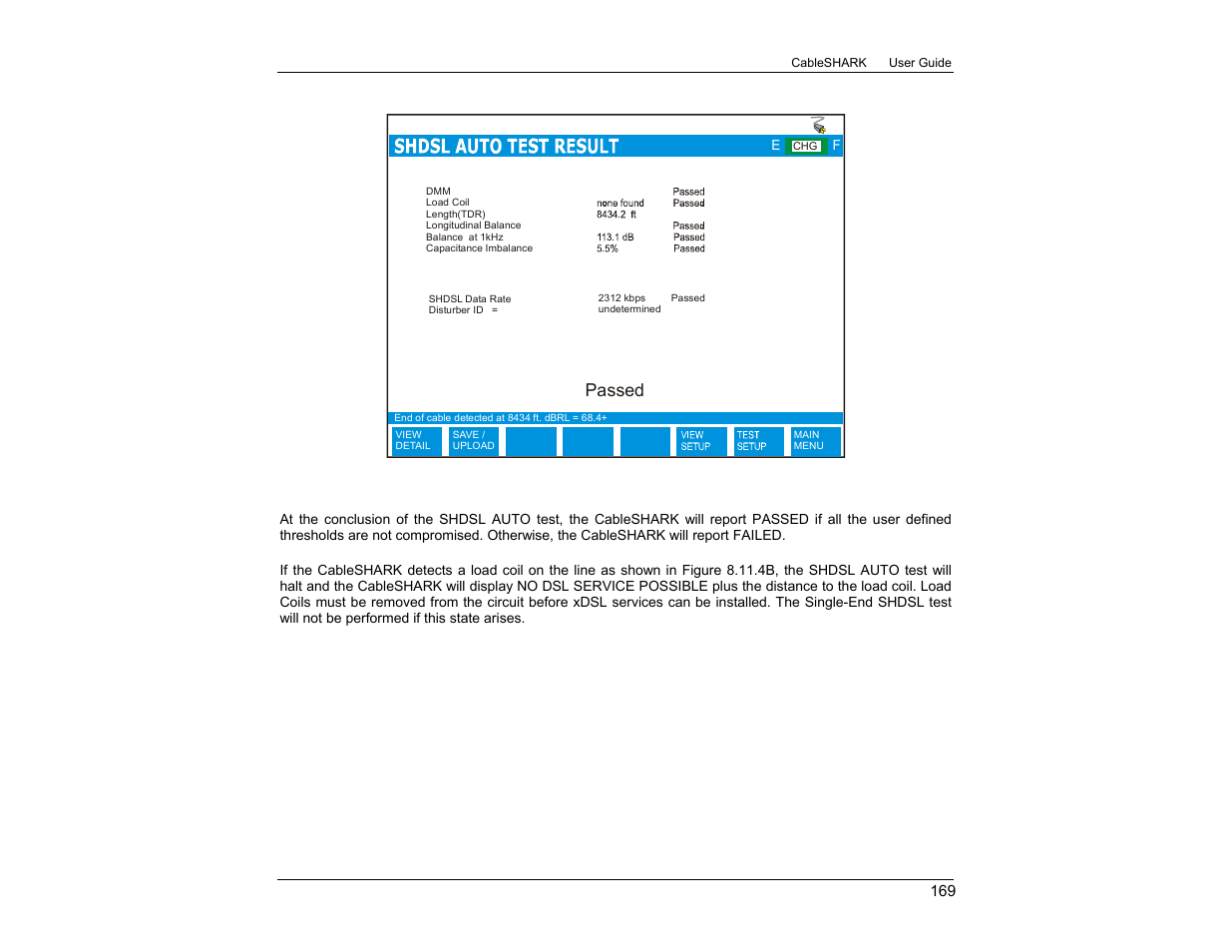 Passed | EXFO CableSHARK P3 VF/DSL Cable Qualifier User Manual | Page 181 / 321