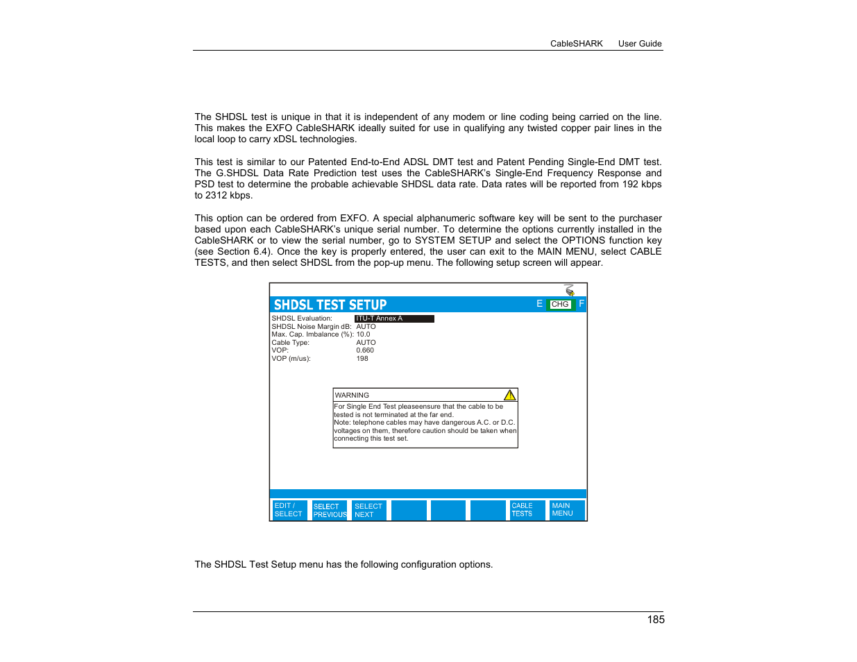 EXFO CableSHARK P3 VF/DSL Cable Qualifier User Manual | Page 197 / 321
