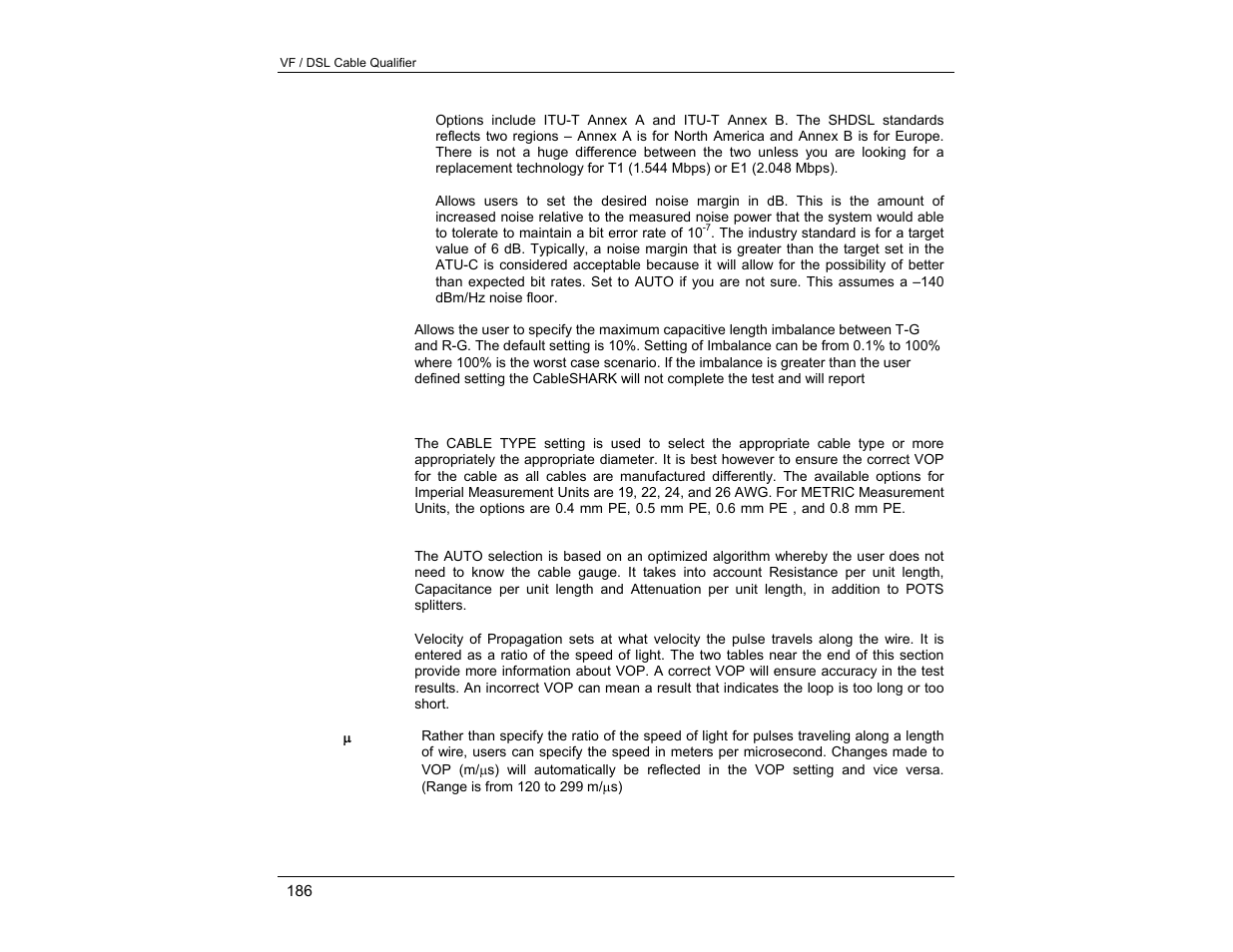 EXFO CableSHARK P3 VF/DSL Cable Qualifier User Manual | Page 198 / 321