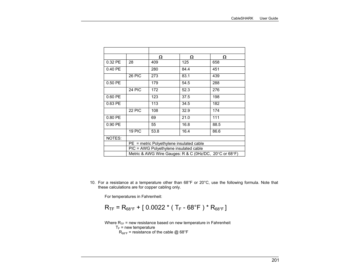 0022 * ( t, 68°f ) * r | EXFO CableSHARK P3 VF/DSL Cable Qualifier User Manual | Page 213 / 321