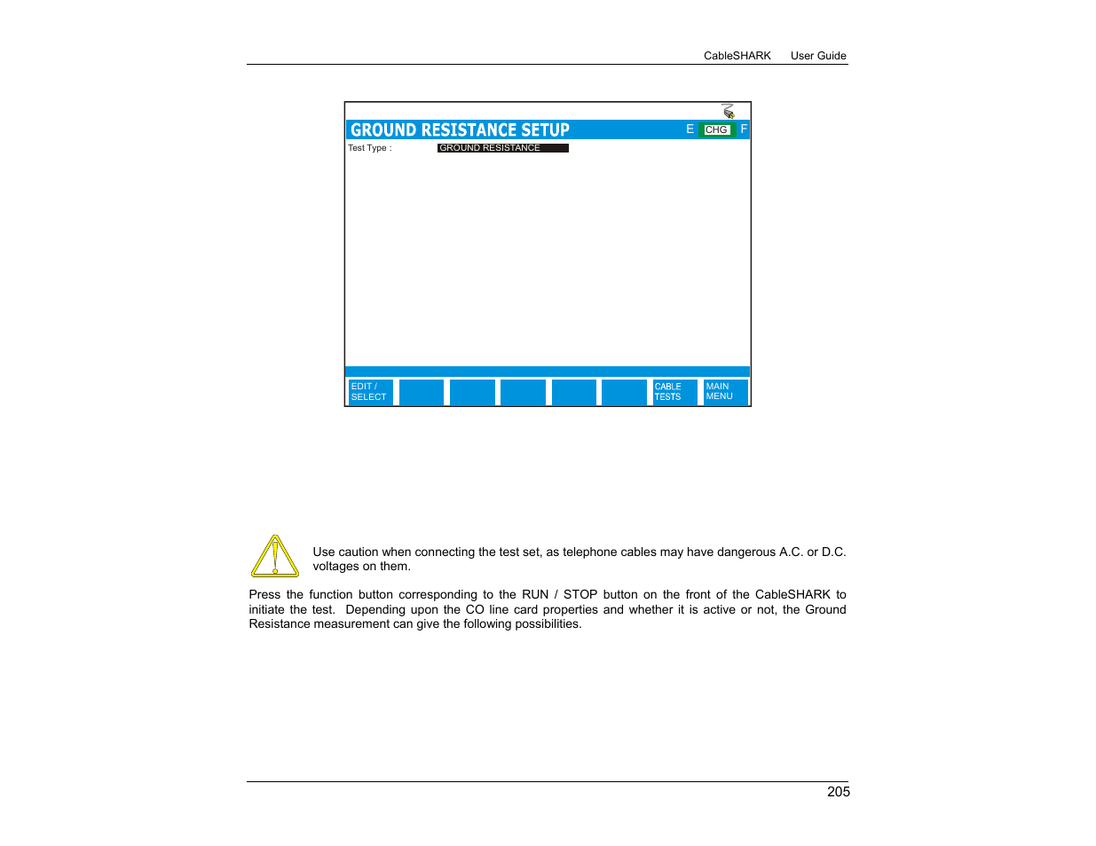2 running a ground resistance test | EXFO CableSHARK P3 VF/DSL Cable Qualifier User Manual | Page 217 / 321