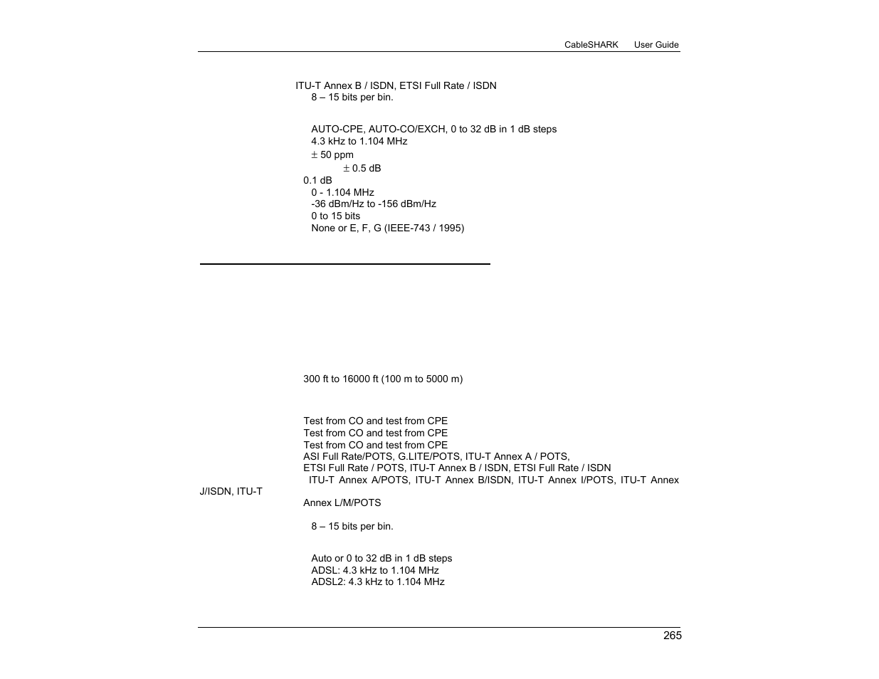 Single end adsl, adsl2, adsl2+ (dmt) test | EXFO CableSHARK P3 VF/DSL Cable Qualifier User Manual | Page 277 / 321