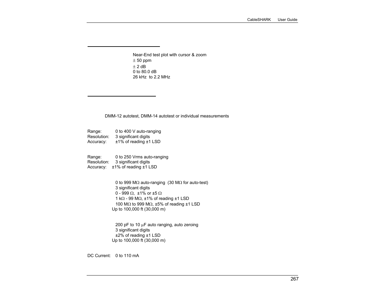 Longitudinal balance test, Dmm (digital multimeter) | EXFO CableSHARK P3 VF/DSL Cable Qualifier User Manual | Page 279 / 321