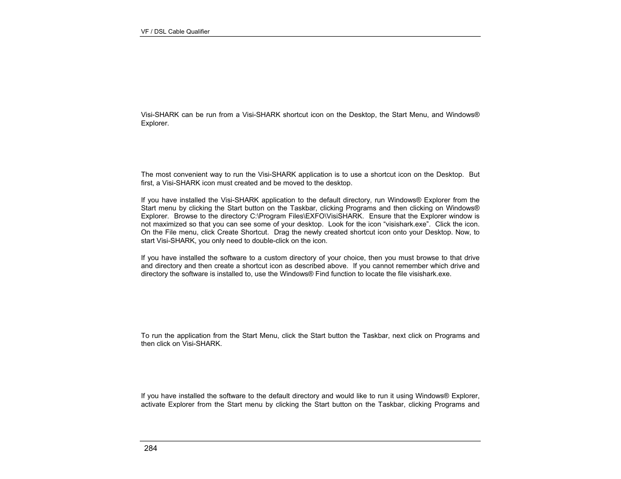 EXFO CableSHARK P3 VF/DSL Cable Qualifier User Manual | Page 296 / 321