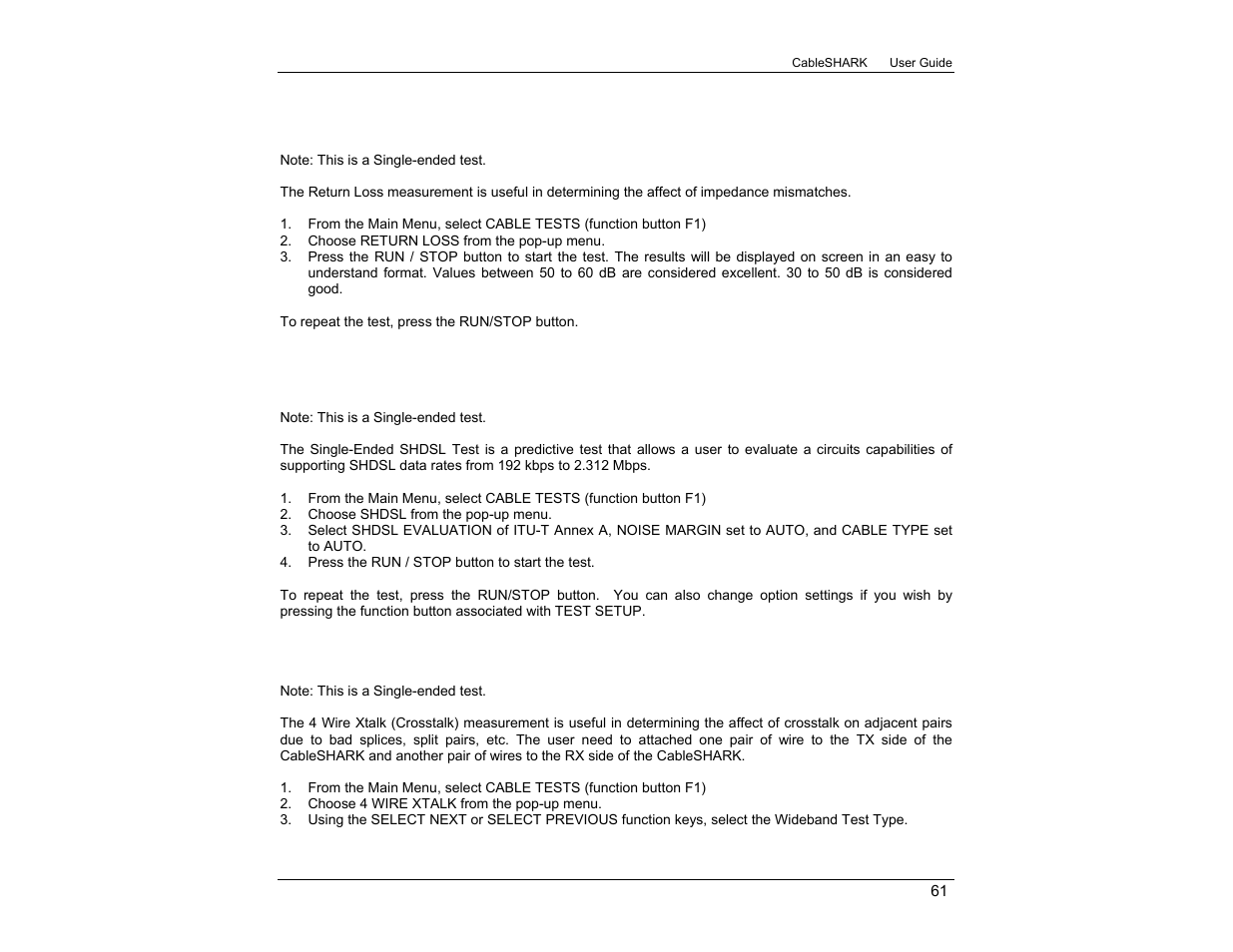 EXFO CableSHARK P3 VF/DSL Cable Qualifier User Manual | Page 73 / 321