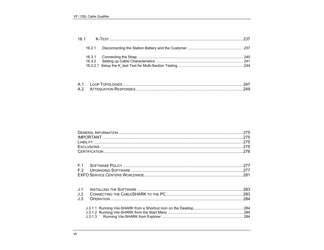 EXFO CableSHARK P3 VF/DSL Cable Qualifier User Manual | Page 8 / 321