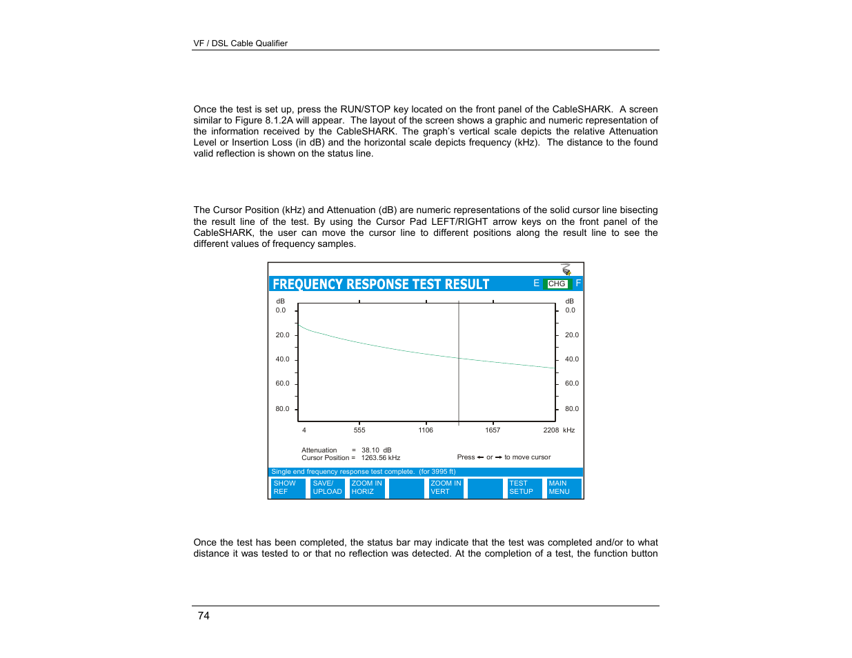 2 running a frequency response test | EXFO CableSHARK P3 VF/DSL Cable Qualifier User Manual | Page 86 / 321
