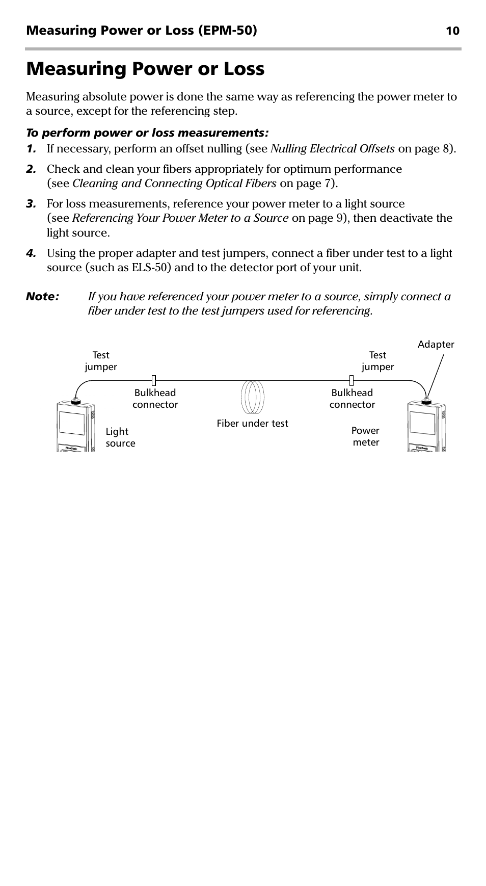 Measuring power or loss, Measuring power or loss (epm-50) | EXFO EPM-ELS-50 User Manual | Page 14 / 206