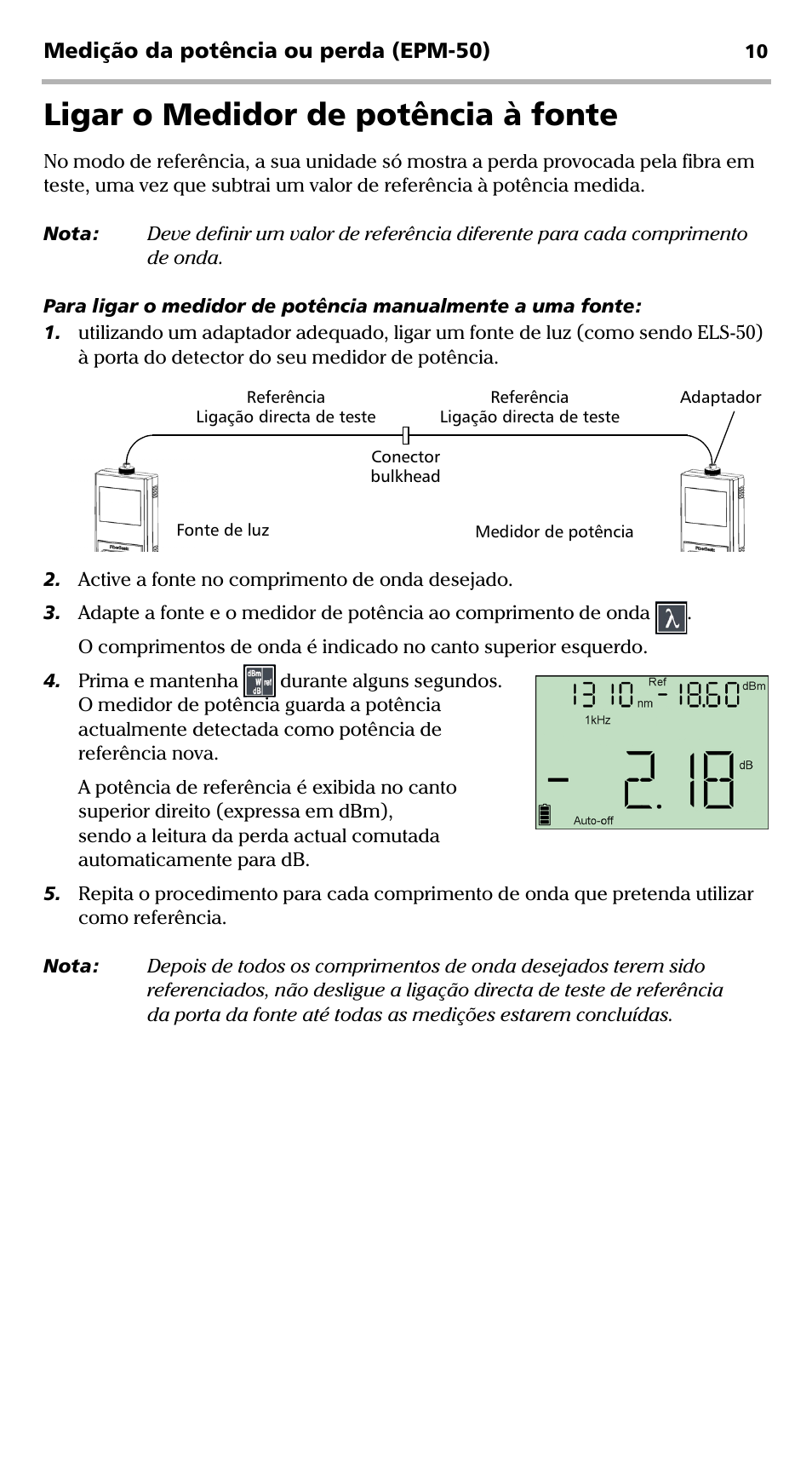 Ligar o medidor de potência à fonte | EXFO EPM-ELS-50 User Manual | Page 150 / 206