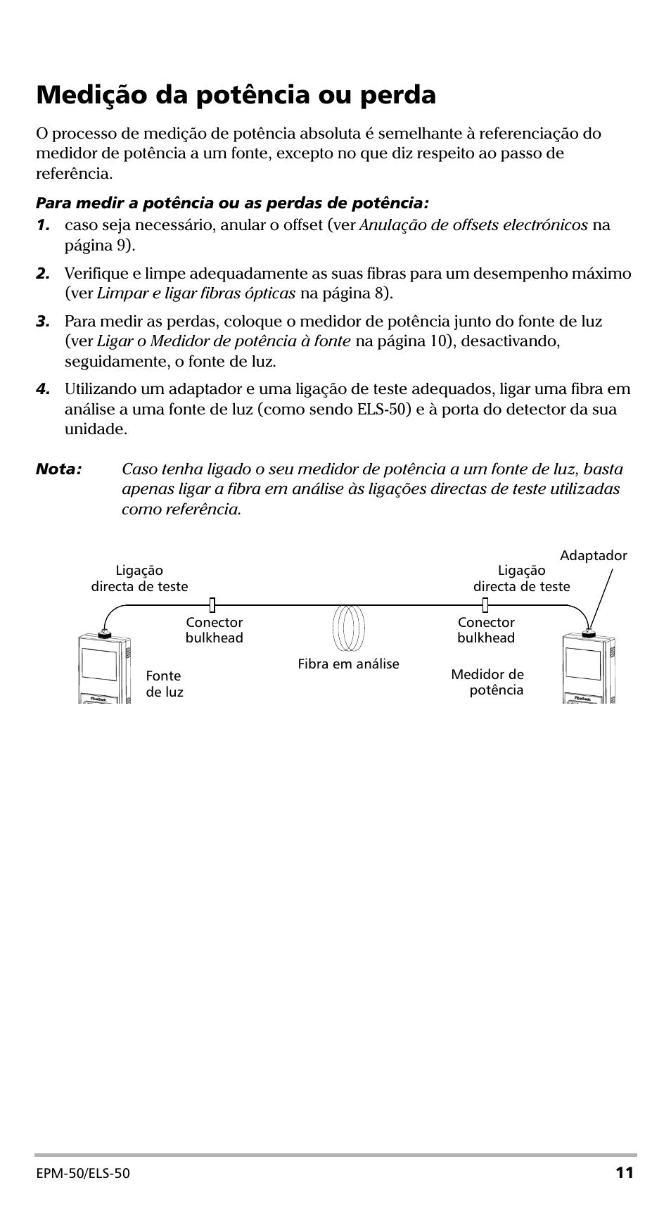 Medição da potência ou perda | EXFO EPM-ELS-50 User Manual | Page 151 / 206