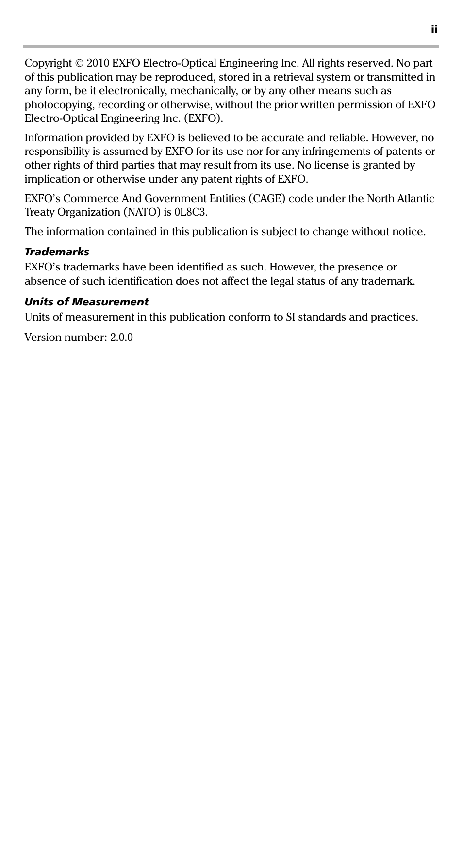 EXFO EPM-ELS-50 User Manual | Page 2 / 206
