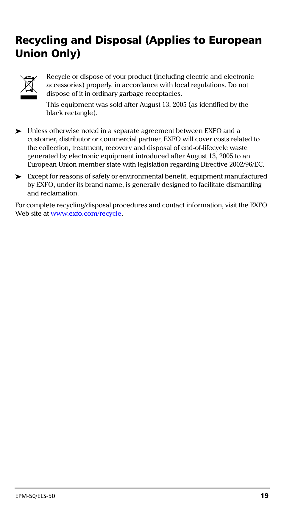 EXFO EPM-ELS-50 User Manual | Page 23 / 206