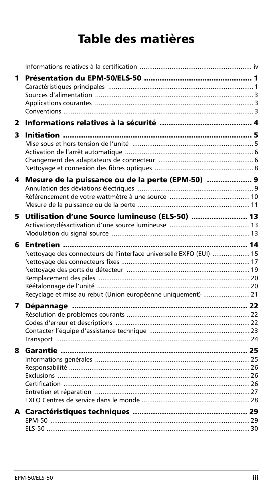EXFO EPM-ELS-50 User Manual | Page 37 / 206