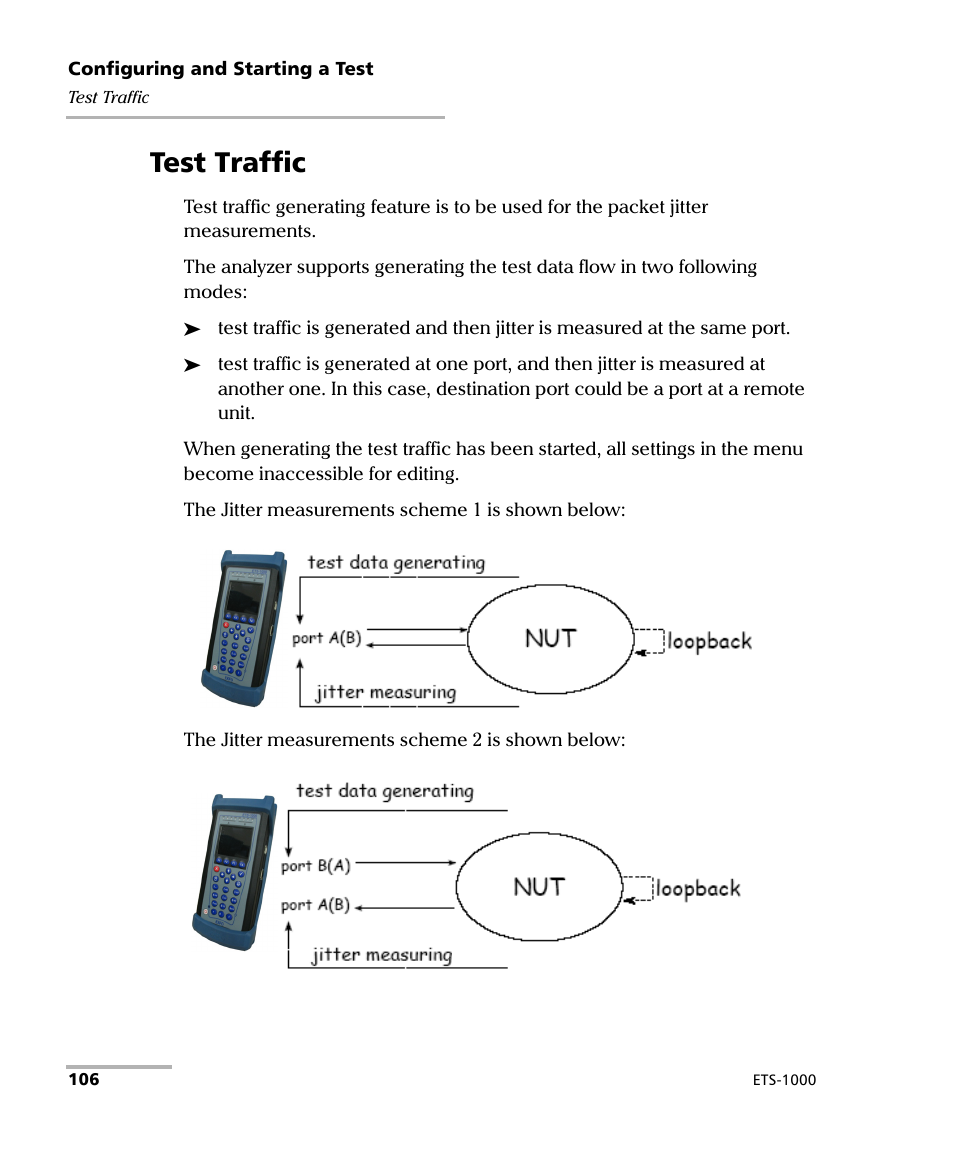 Test traffic | EXFO ETS-1000 User Manual | Page 114 / 173