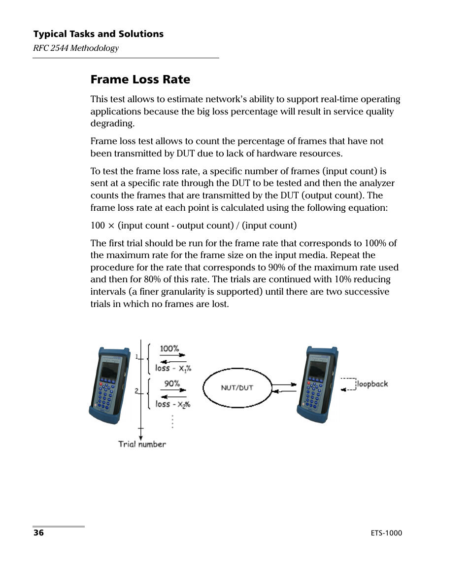 Frame loss rate | EXFO ETS-1000 User Manual | Page 44 / 173